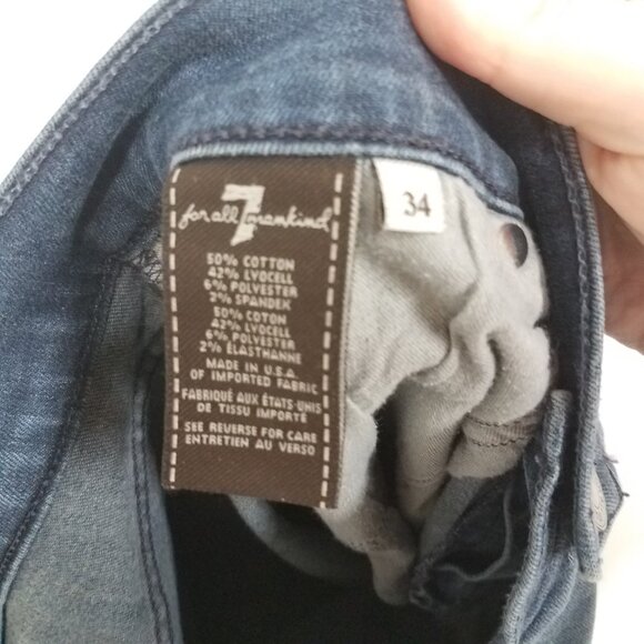 7 For All Mankind Jeans Mens 34 Luxe Performance Straight Leg Stretch Made USA - Picture 7 of 8